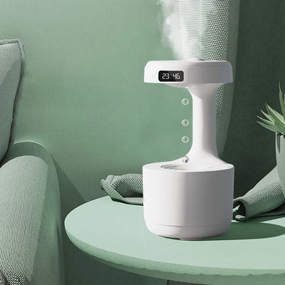 Anti-Gravity Water Droplet Humidifier LED Clock Display - Smart Nest Gadgets