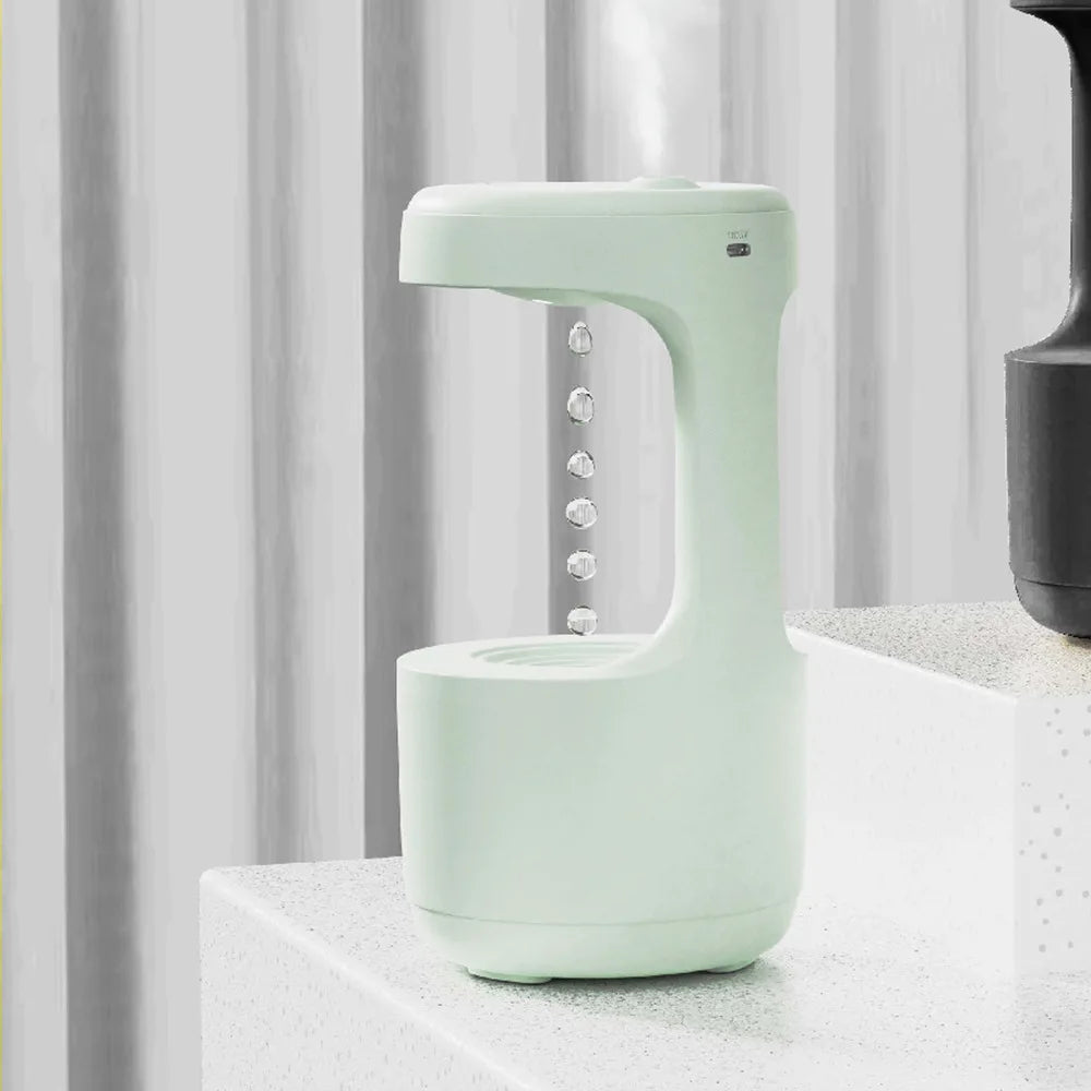 Anti-Gravity Water Droplet Humidifier LED Clock Display - Smart Nest Gadgets