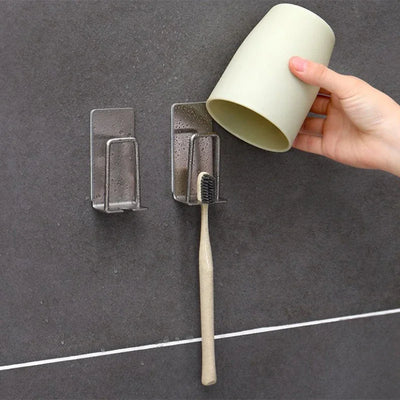 Stainless steel toothbrush holder wall mounted adhesive - Smart Nest Gadgets
