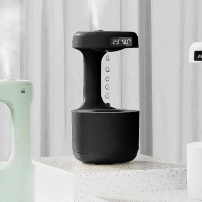 Anti-Gravity Water Droplet Humidifier LED Clock Display - Smart Nest Gadgets