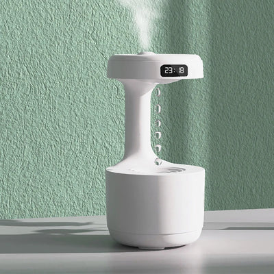 Anti-Gravity Water Droplet Humidifier LED Clock Display - Smart Nest Gadgets