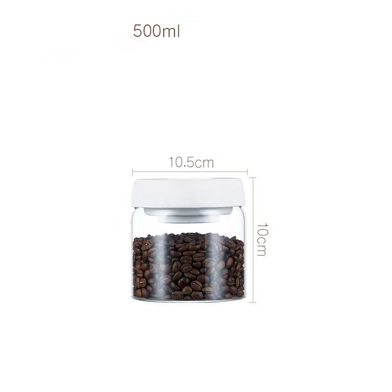 Vacuum Sealed Jug Set Black Coffee Beans Glass - Smart Nest Gadgets